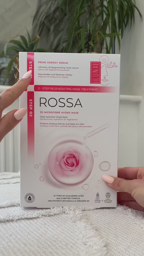 Luna Microcare 2 žingsnių gilaus drėkinimo lakštinė kaukė su serumu ROSSA. Vaizdo įrašas 3