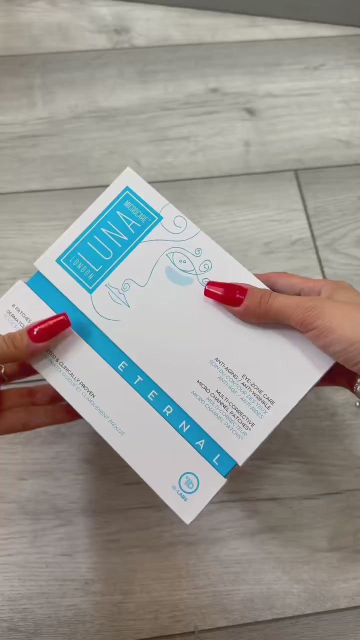 Luna Microcare Eternal. Mikroadatiniai naktiniai paakių pleistrai nuo raukšlių. Naudojimo efektas. Vaizdo įrašas. 3