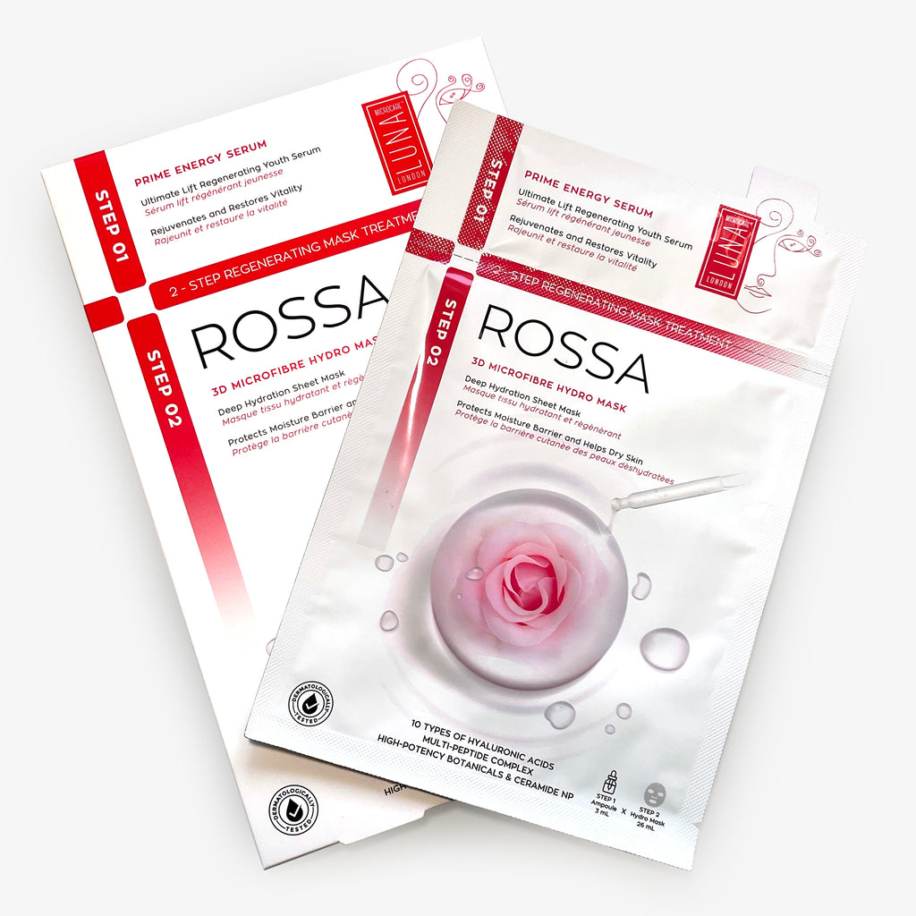 Luna Microcare Rossa drėkinanti veido kaukė su serumu pakuotė