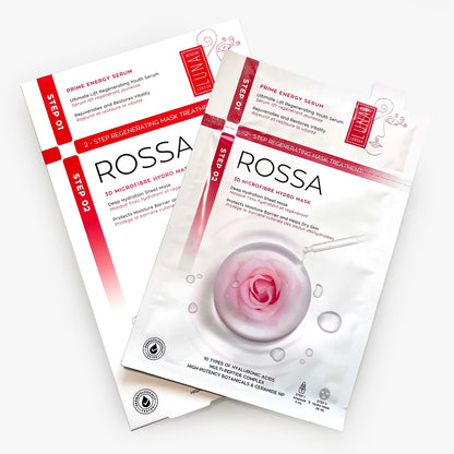 2 žingsnių gilaus drėkinimo lakštinė kaukė su serumu ROSSA